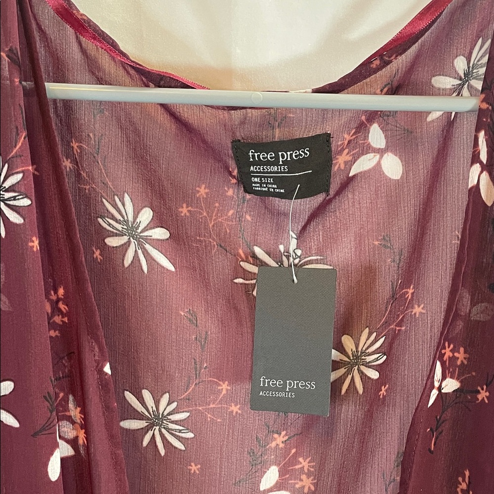 Free Press Burgundy Floral Kimono - Picture 8 of 10